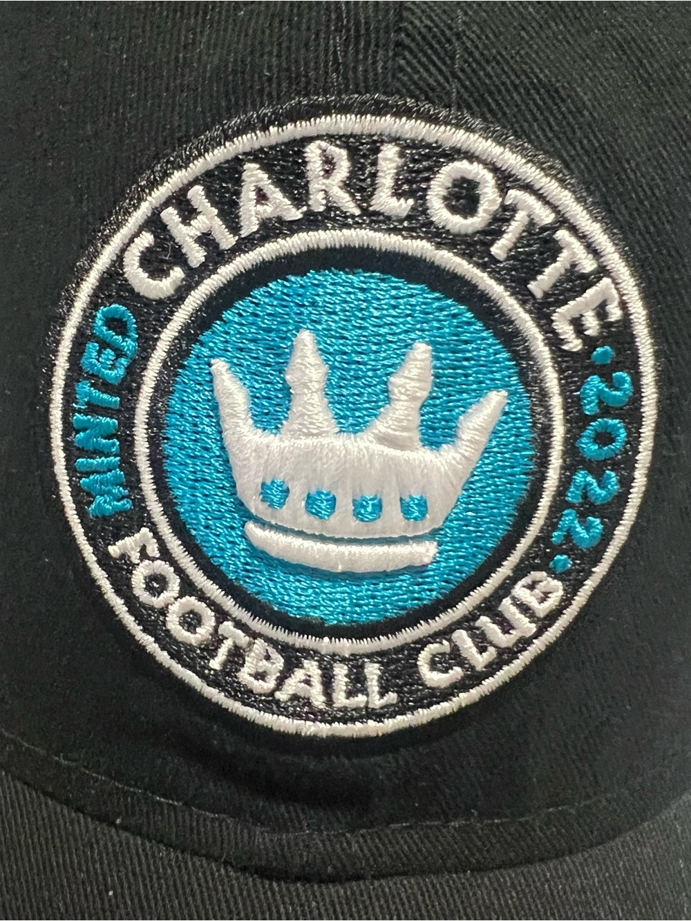 New Era Charlotte Football Club Black Hat with Teal and White Logo - Picture 7 of 13